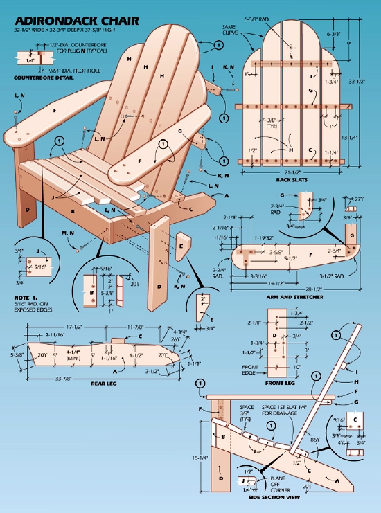 Printable Adirondack Chair Plans Pdf - Printable Blank World