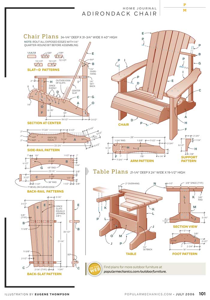 Woodwork Adirondack Chair Plans With Templates PDF Plans